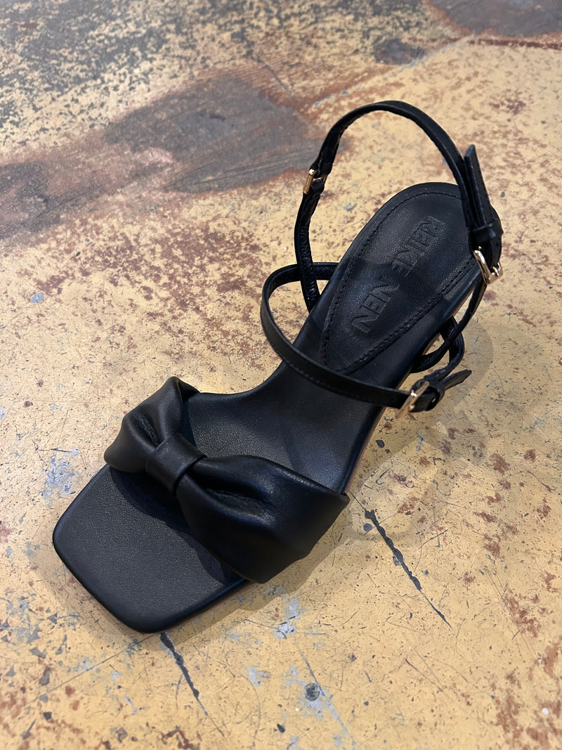 Ribbon Strap Sandals - Black