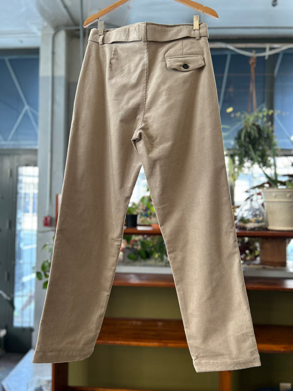 Belted Trousers - Beige Cord