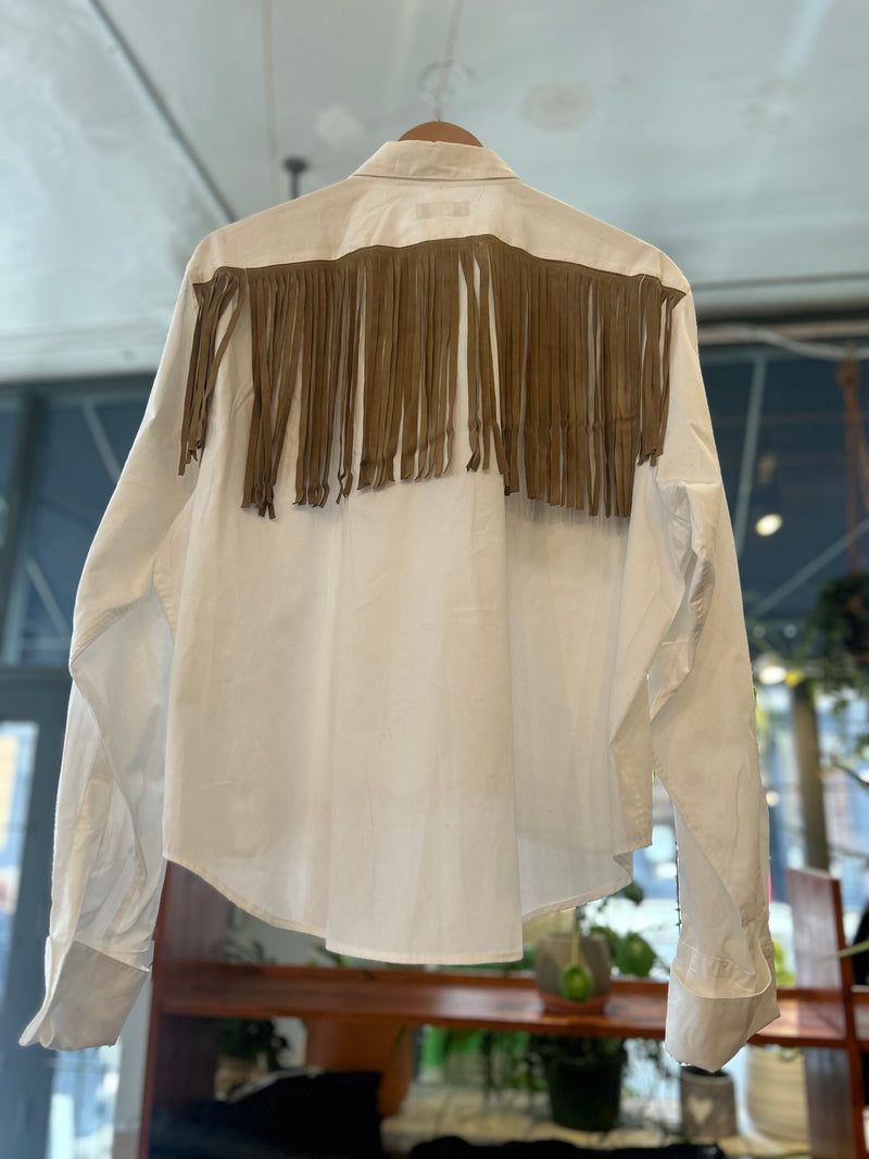 Reworked Leather Fringe Shirt