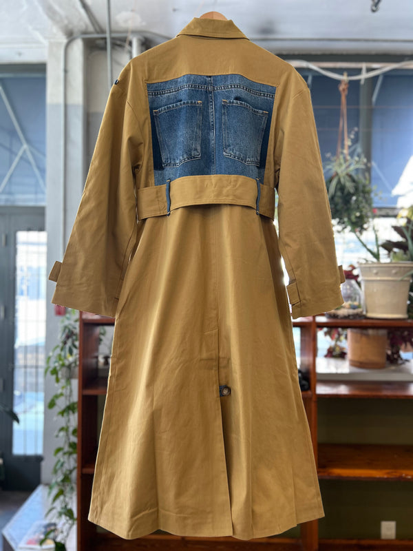 Reworked Trench With Denim Back
