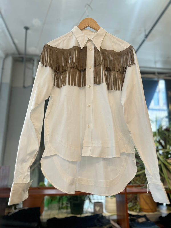 Reworked Leather Fringe Shirt