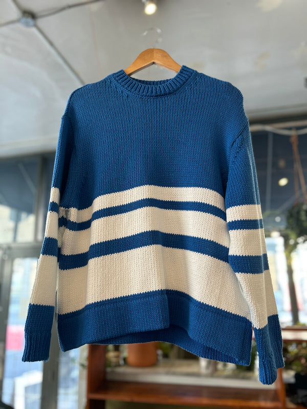 Flint Crew Knit - Blue/White