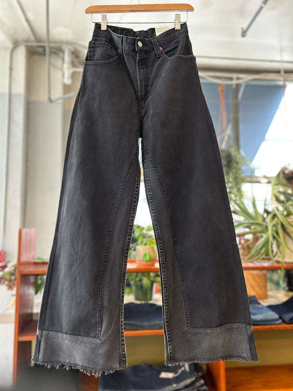 Reworked Culotte in Vintage Black Denim