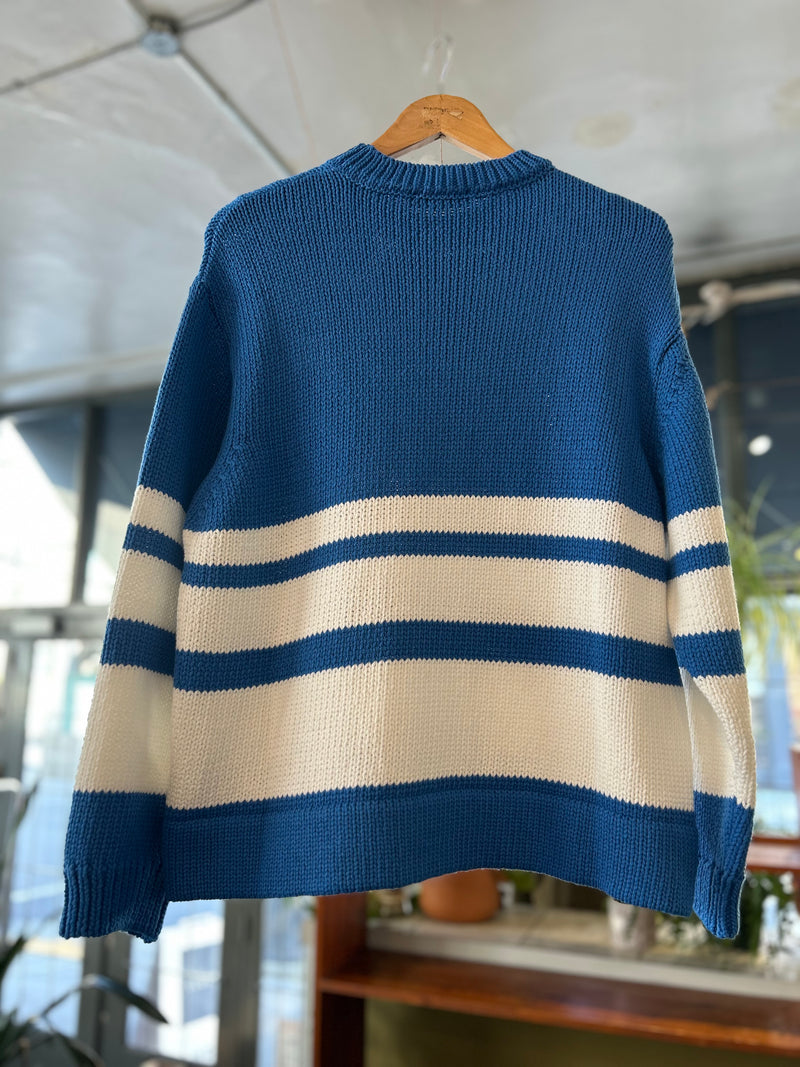 Flint Crew Knit - Blue/White