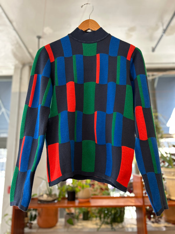 Geometric Jacquard Turtleneck