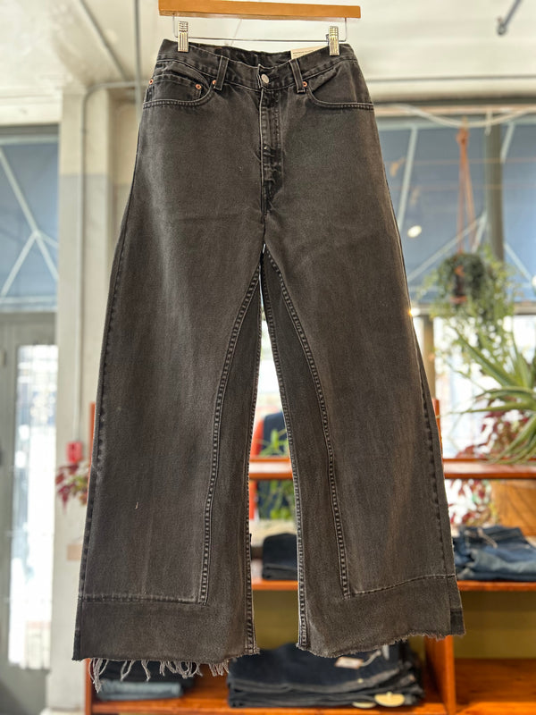 Reworked Culotte in Vintage Black Denim