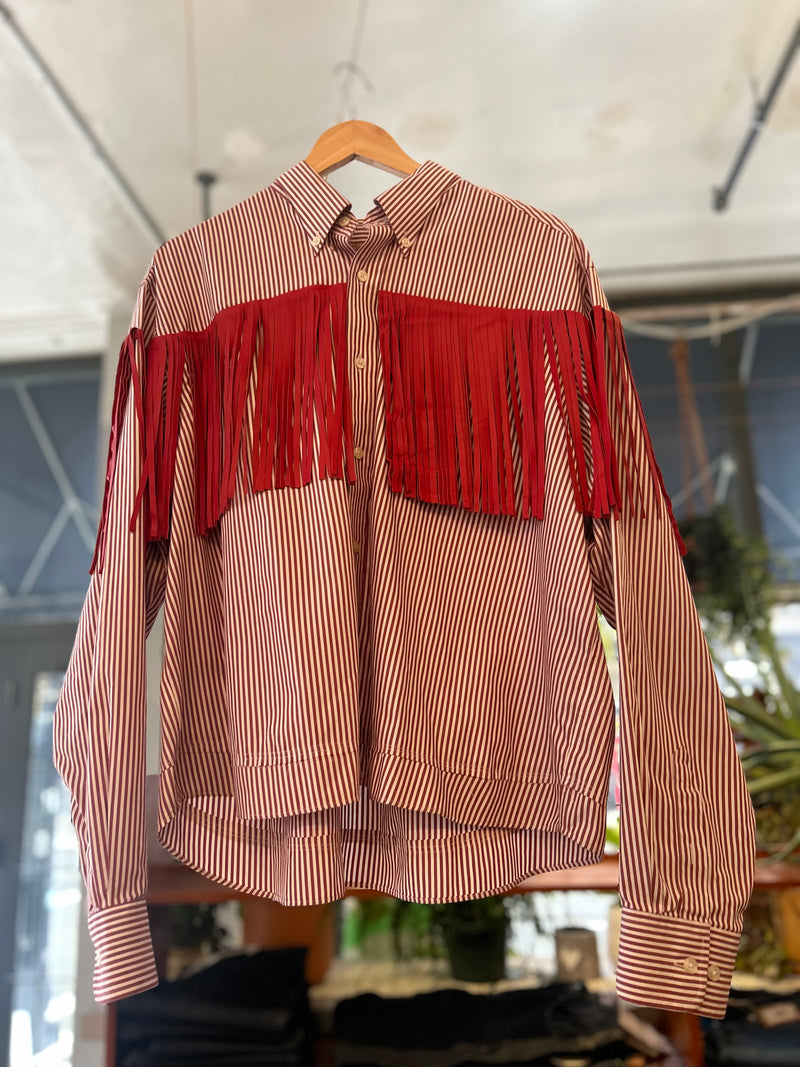 Reworked Leather Fringe Shirt