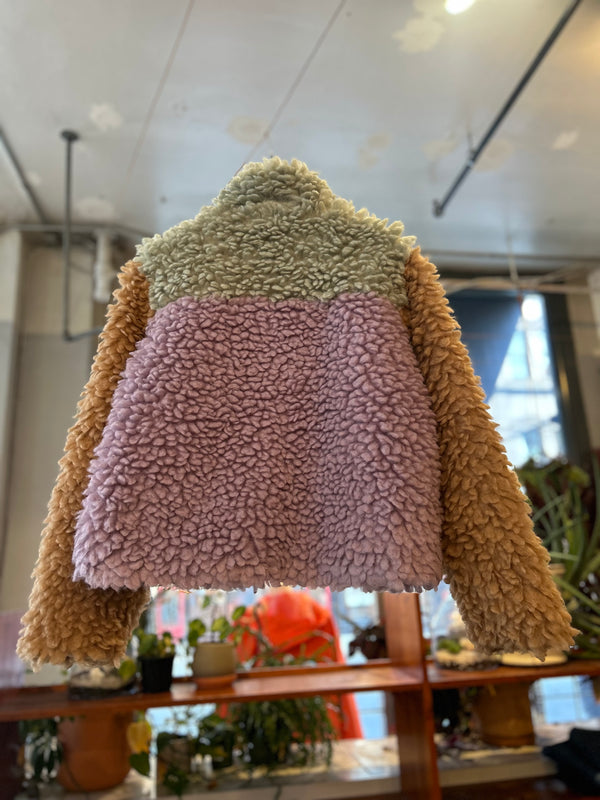 Chunky Block Teddy Jacket - Mint