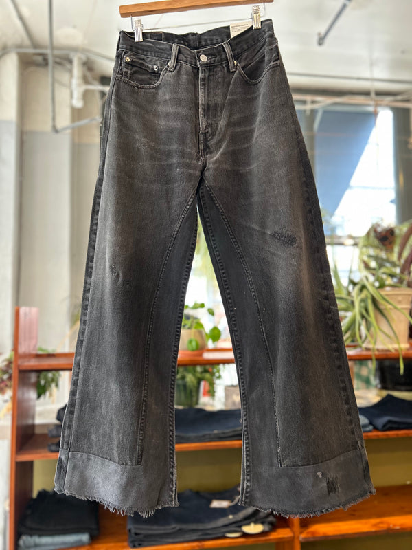 Reworked Culotte in Vintage Black Denim