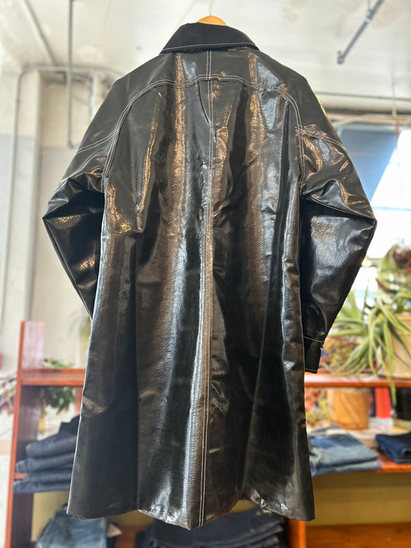 Natural Rubber Rain Coat - Black