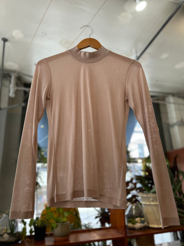 Mock Neck Top - Dusty Rose