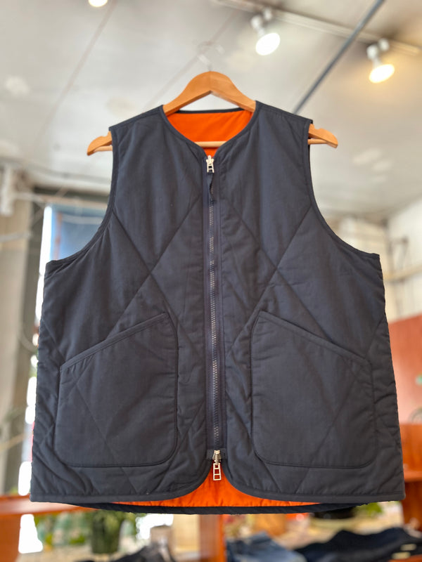 Reversible Military Gilet - Navy/Orange