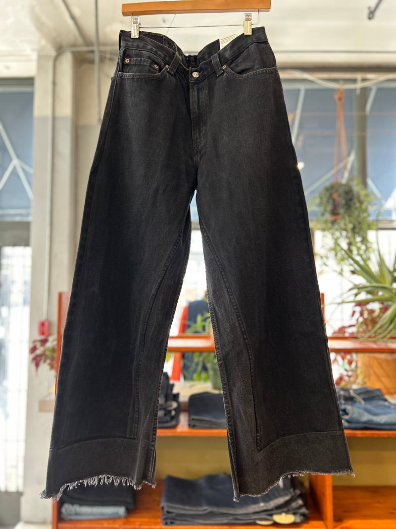 Reworked Culotte in Vintage Black Denim