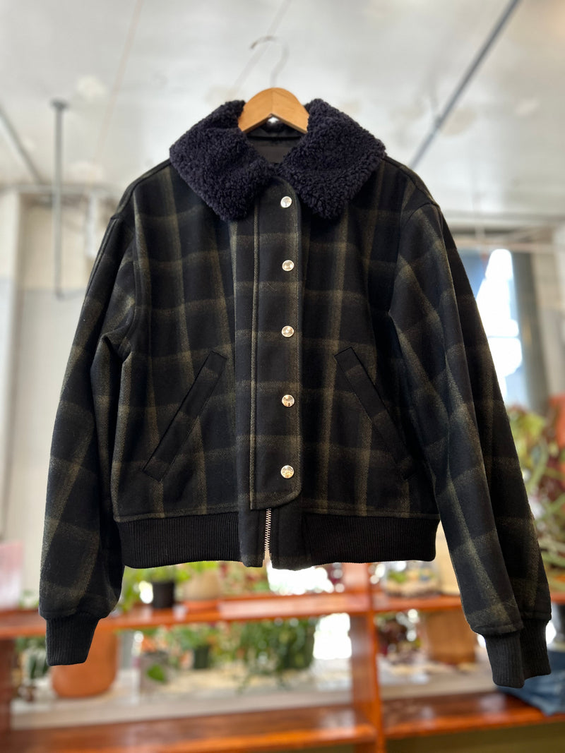 Landmark Jacket - Black/Olive Plaid