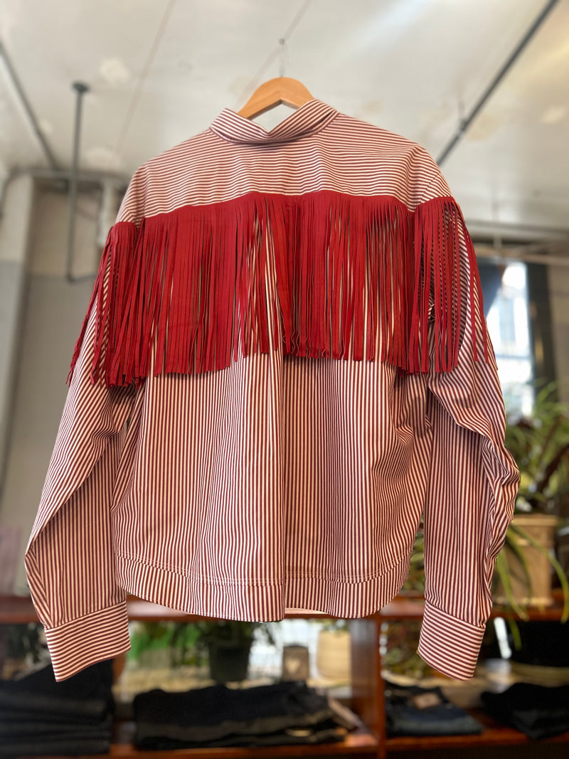 Reworked Leather Fringe Shirt