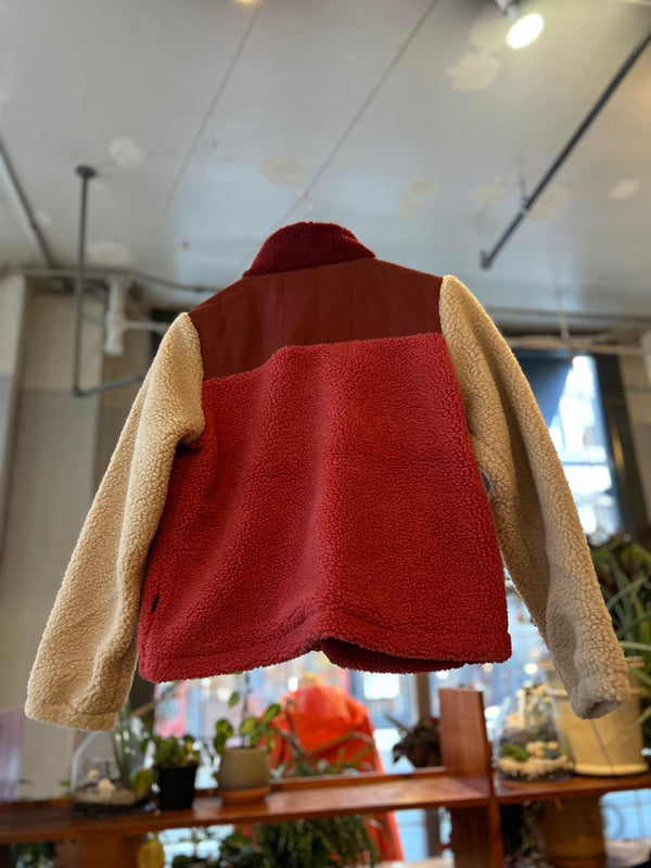 Block Teddy  Jacket - Rust