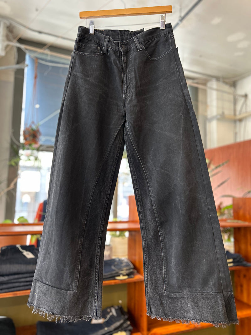 Reworked Culotte in Vintage Black Denim