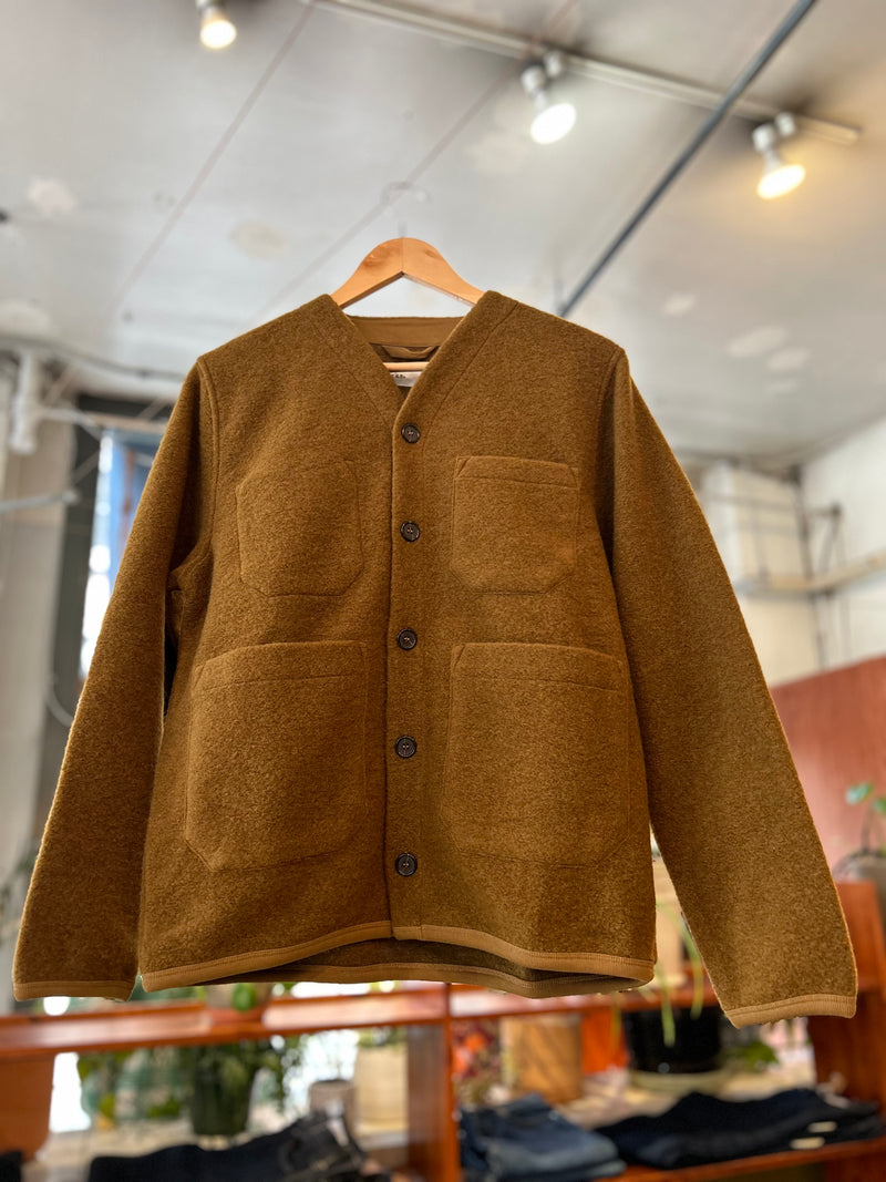 Wool Fleece Cardigan - Mustard