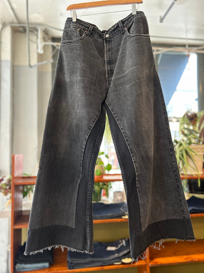 Reworked Culotte in Vintage Black Denim