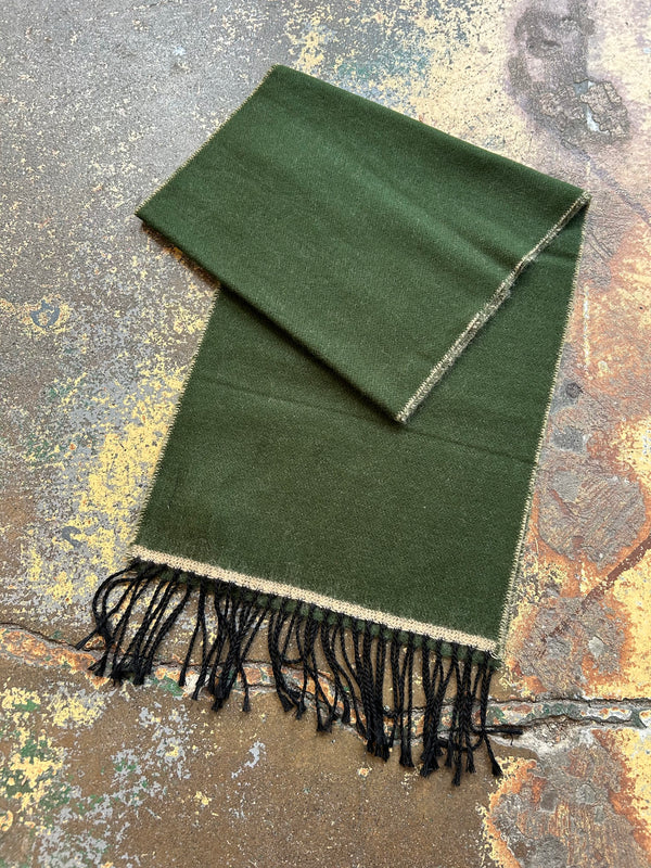 Double Sided Scarf - Olive/Beige