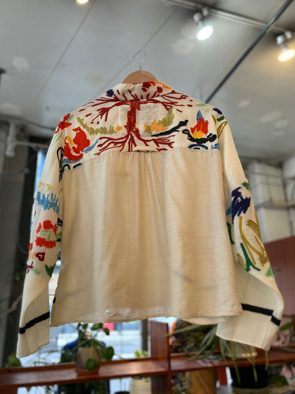 Hand Embroidered Wool Shirt - Spectra