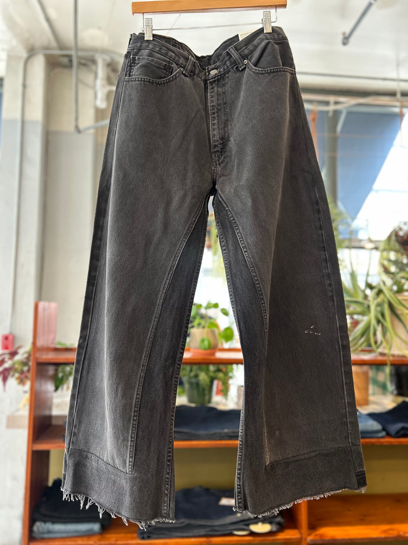 Reworked Culotte in Vintage Black Denim