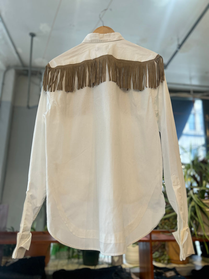 Reworked Leather Fringe Shirt