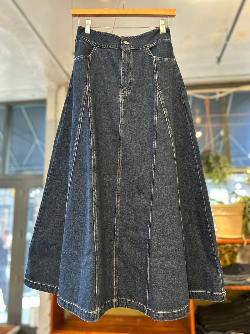 Denim Flared Skirt