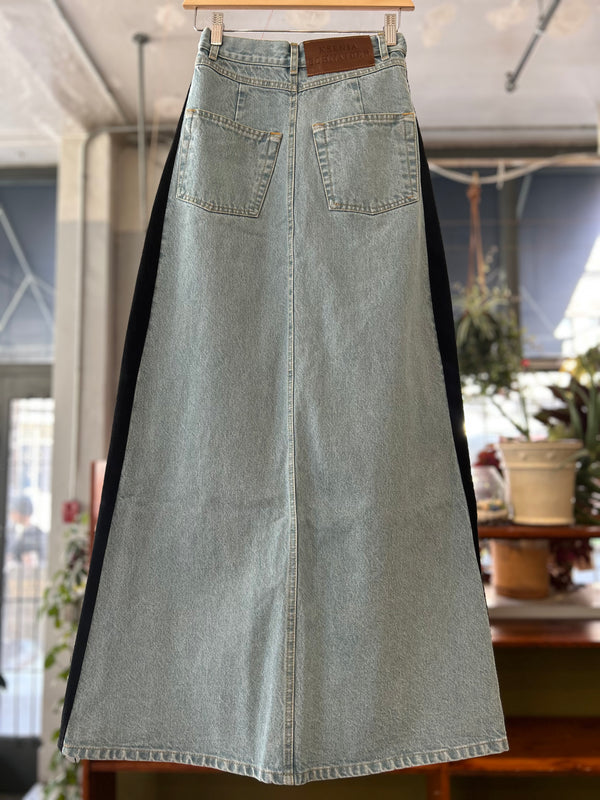 Denim Contrast Skirt