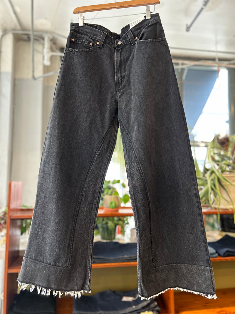 Reworked Culotte in Vintage Black Denim