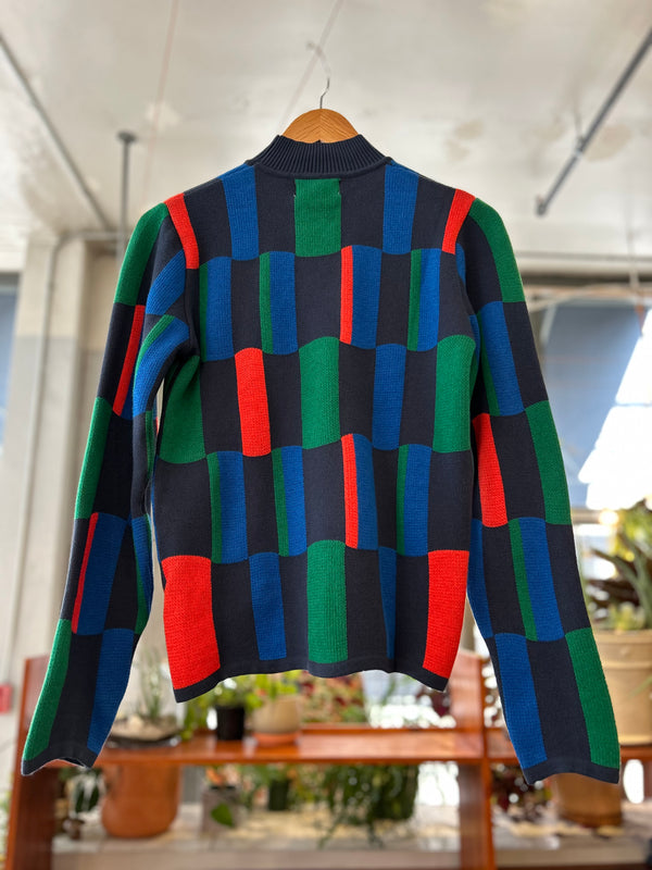 Geometric Jacquard Turtleneck