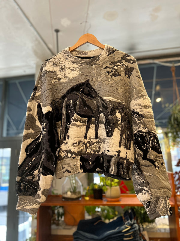 Horses Sweater - Grey