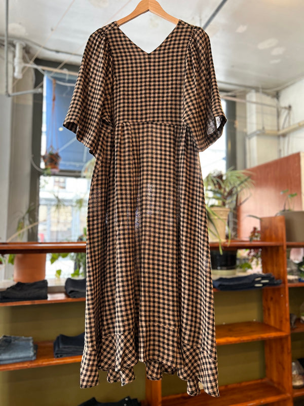 Pump Dress - Black/Beige Checks