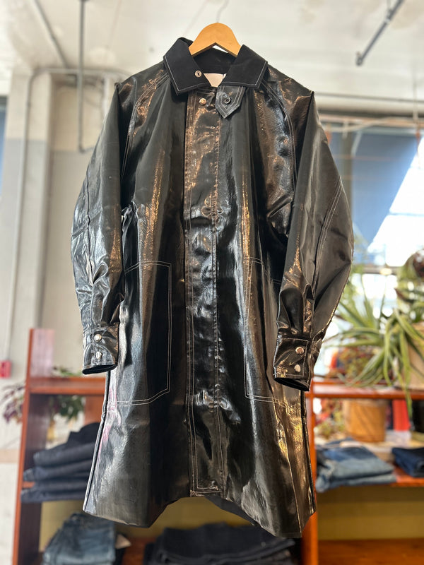 Natural Rubber Rain Coat - Black