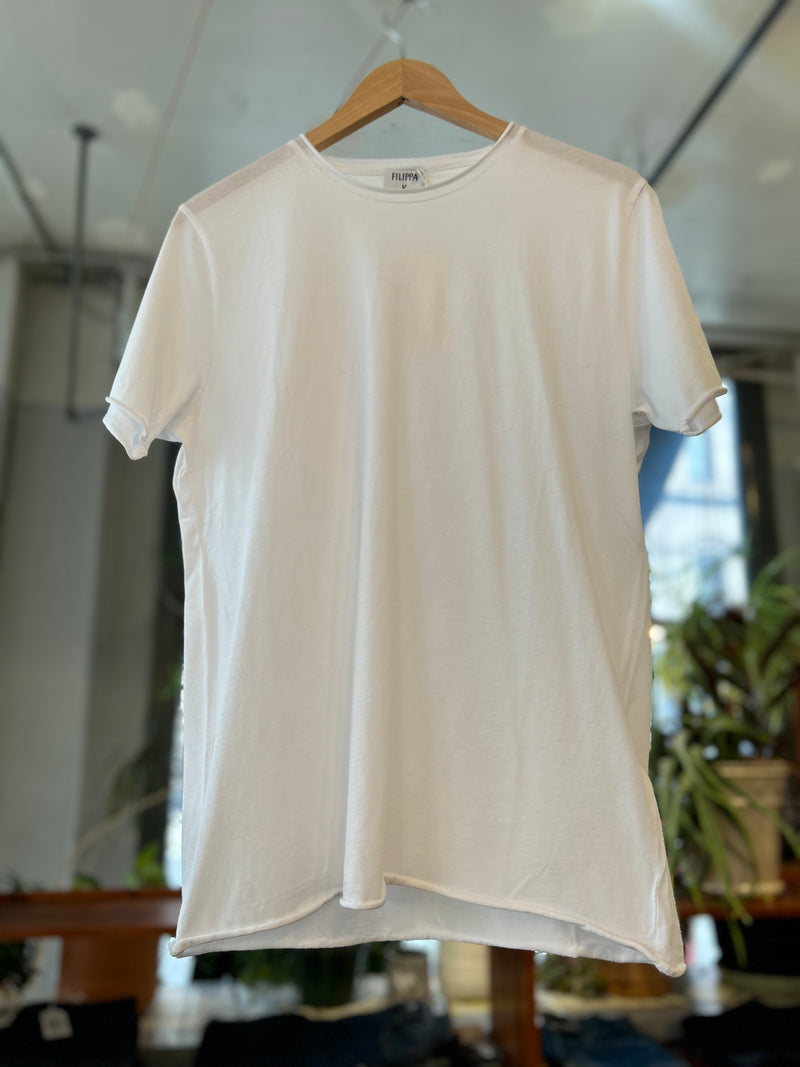 Roll Neck Tee - White