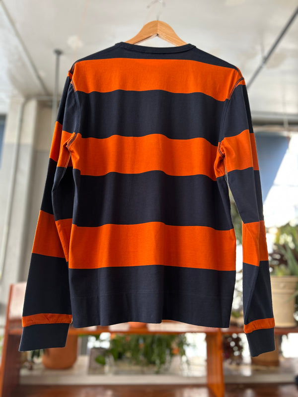 Tab Stripe Long Sleeve - Navy/Spice