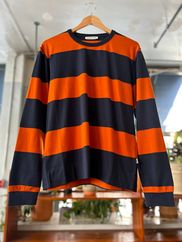 Tab Stripe Long Sleeve - Navy/Spice