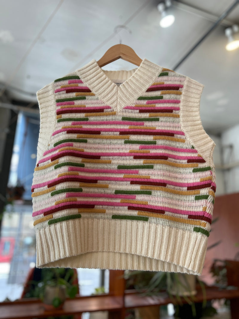 Mica Knit Vest - Striped