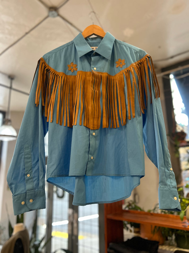 Reworked Leather Fringe Shirt