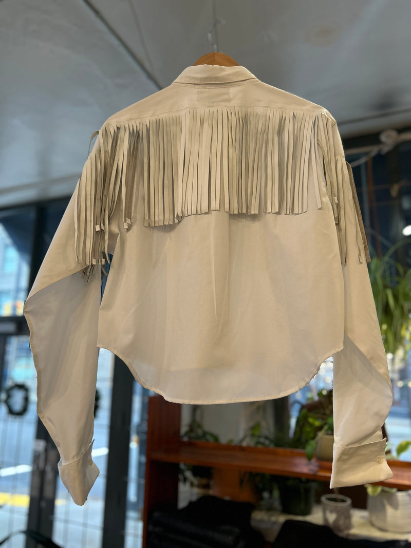 Reworked Leather Fringe Shirt