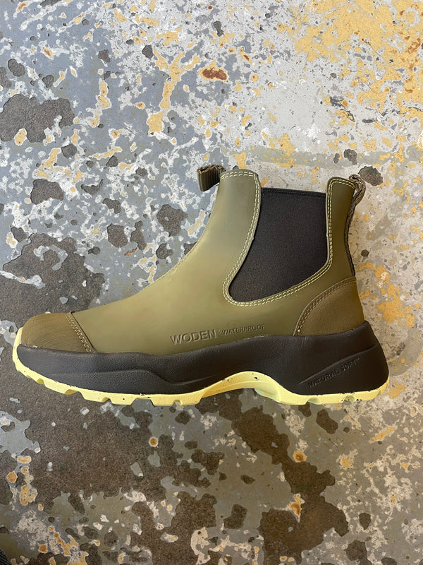 Siri Waterproof Boot- Olive/Pale Yellow