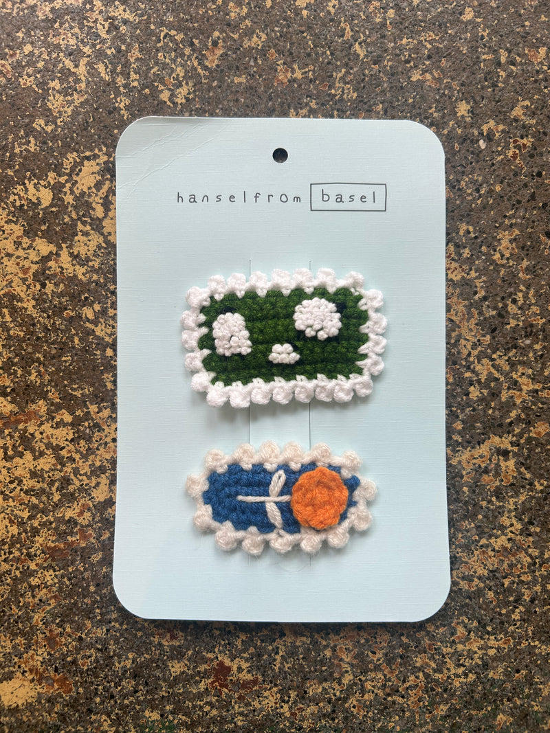 Sheepish Pastures Crochet Hair Clips