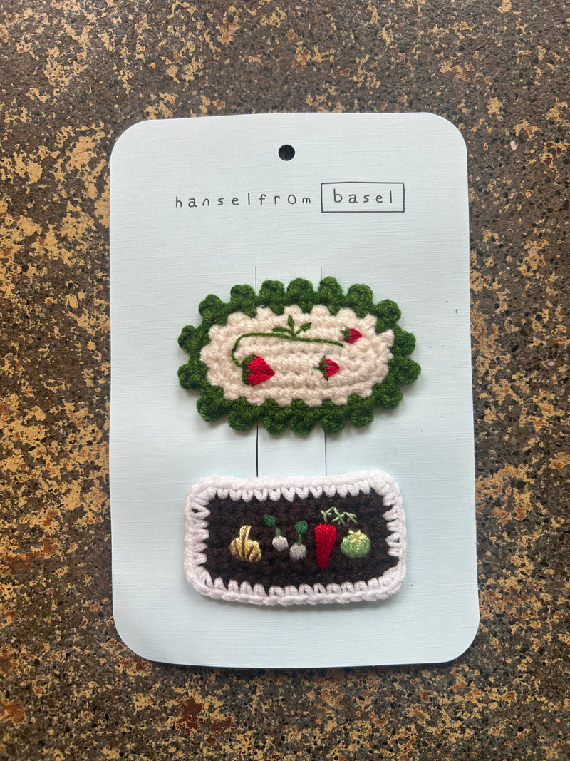 Strawberry Fields Crochet Hair Clips