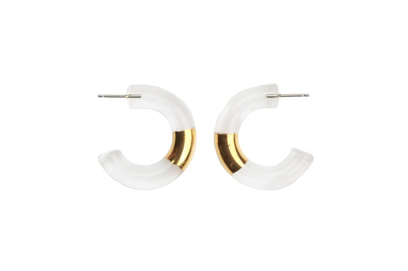 Gilded Block Hoops - Clear