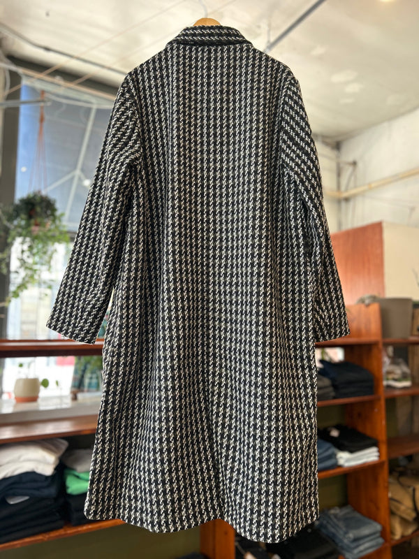 Long Swing Overcoat - Olive Cortina Tweed