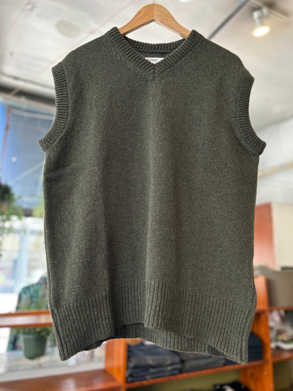 Sweater Vest - Olive Wool