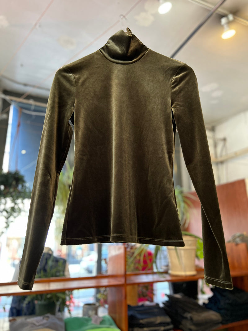 Stretch Velvet Turtleneck