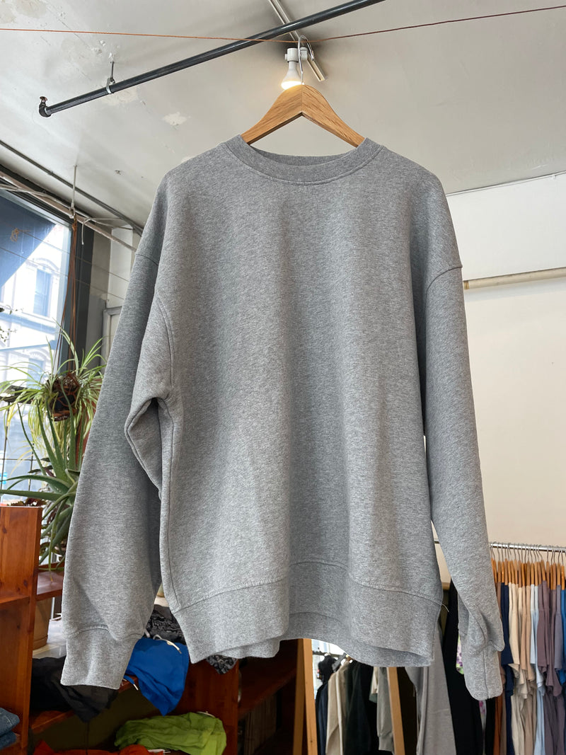 Organic Oversized Crew - Heather Grey