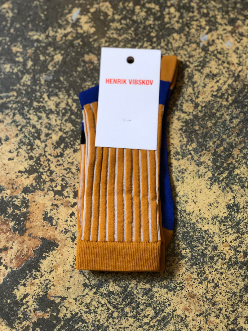 Umbrella Socks - Curry Blue Stripes