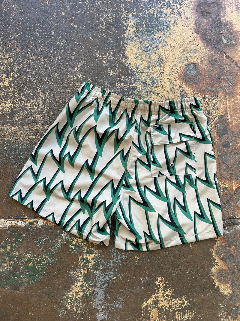 Swim Trunk - Emerald Jagged Frenzy